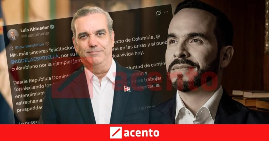 Abinader saluda la victoria de De la Espriella en Colombia antes del escrutinio final