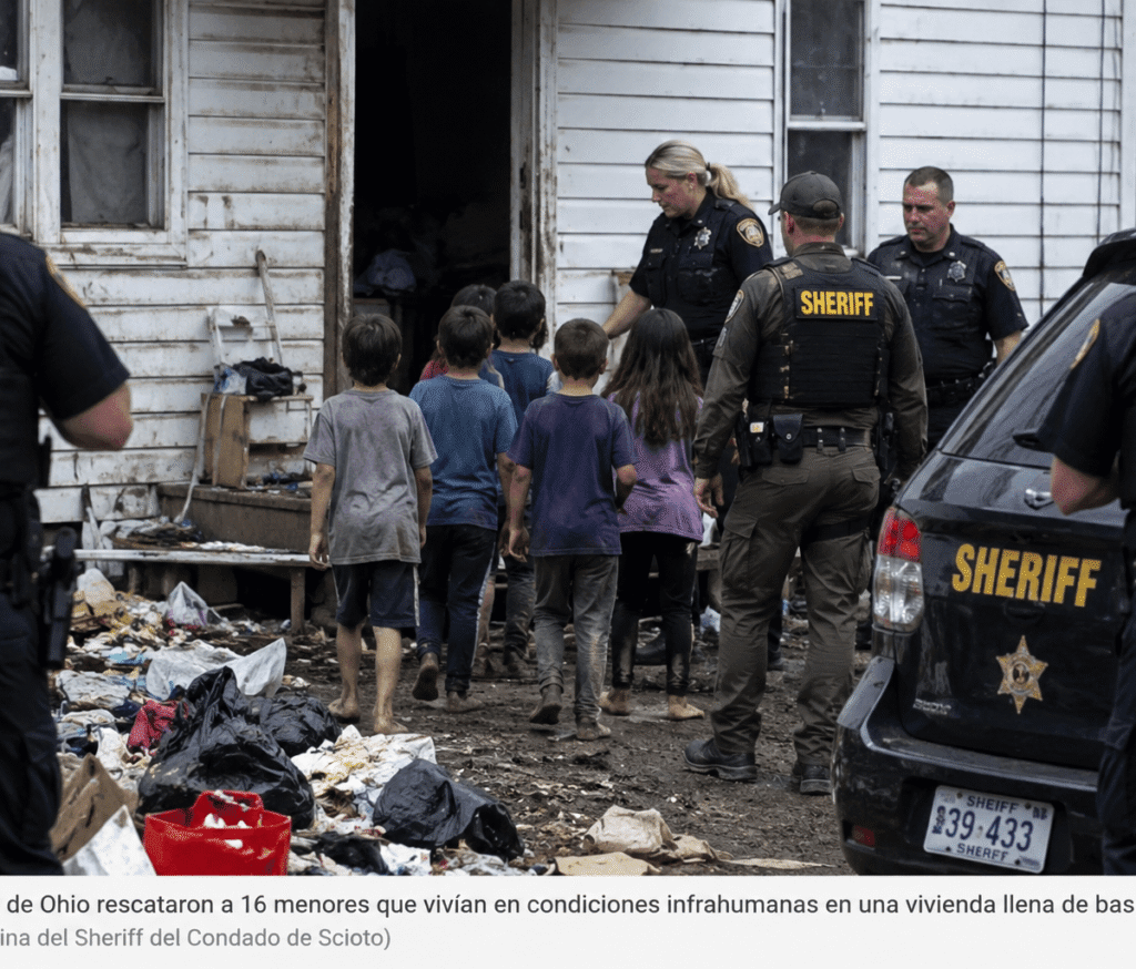Ohio: 16 menores rescatados de una vivienda donde vivían entre basura y heces