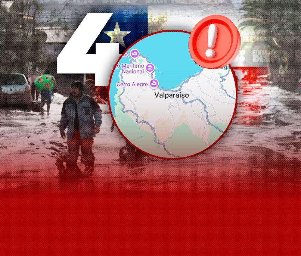 Chile: el temporal deja cuatro muertos y mantiene a Valparaíso bajo alerta roja