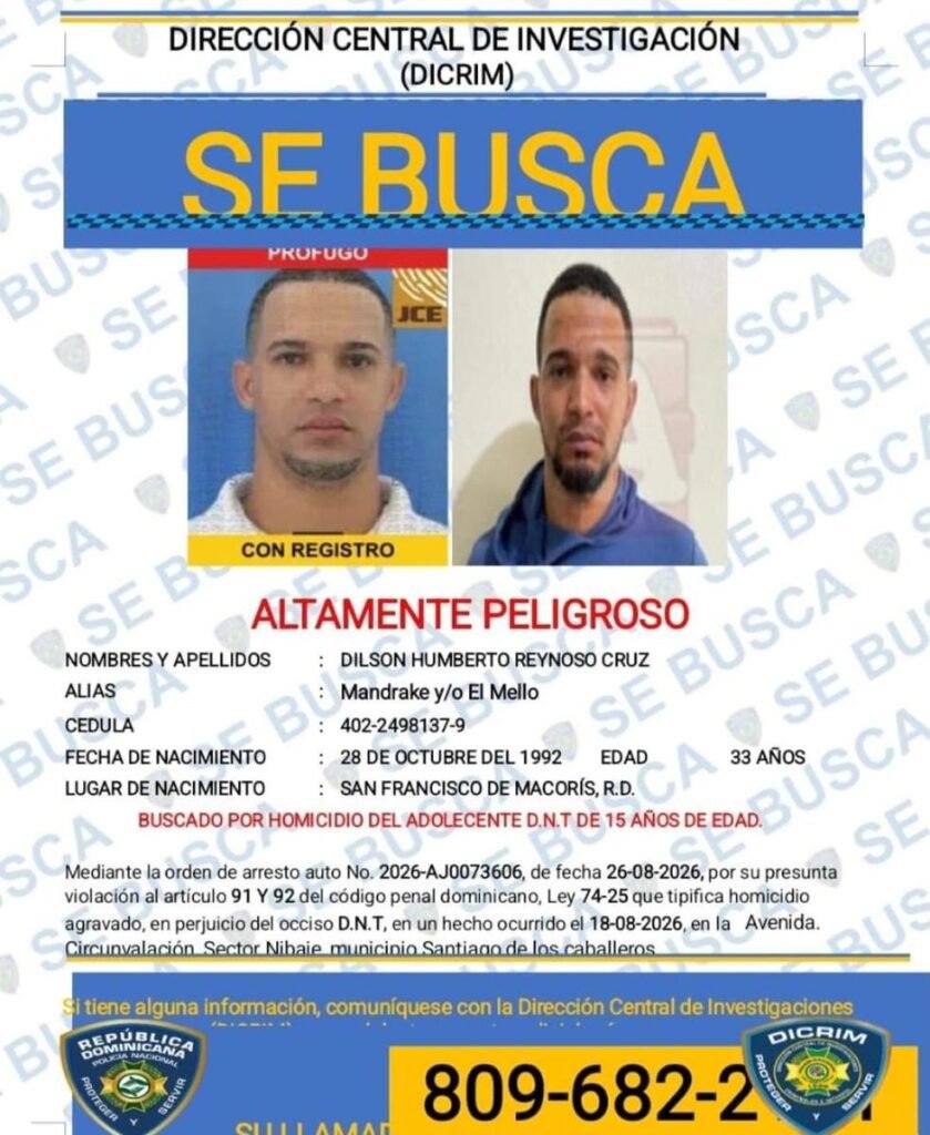 Matan a tiros en Santiago a Dilson Reynoso, uno de los más buscados, y persisten dudas sobre su control previo