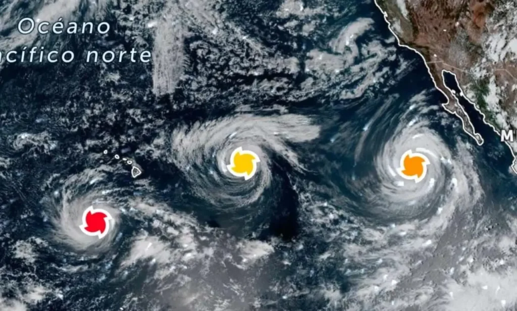 Tres huracanes activos en el Pacífico reavivan la alerta sobre vigilancia y preparación ante una temporada marcada por el calentamiento del mar